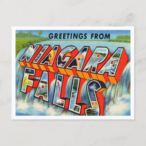Greetings from Niagara Falls New York Travel Postcard
