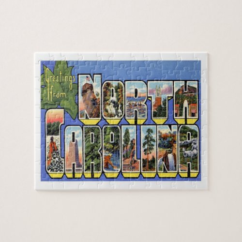 Greetings From North Carolina Vintage Jigsaw Puzzle