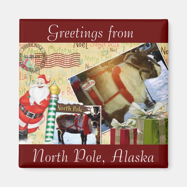 Greetings From North Pole, Alaska Magnet (Front)