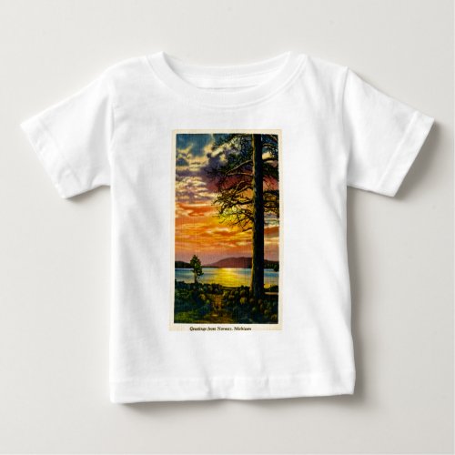 Greetings from Norway Michigan _ Vintage Baby T_Shirt