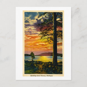 Greetings from Norway, Michigan - Vintage Postcard