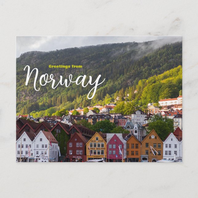 Greetings from Norway Scenic Landscape Postcard  (Front)