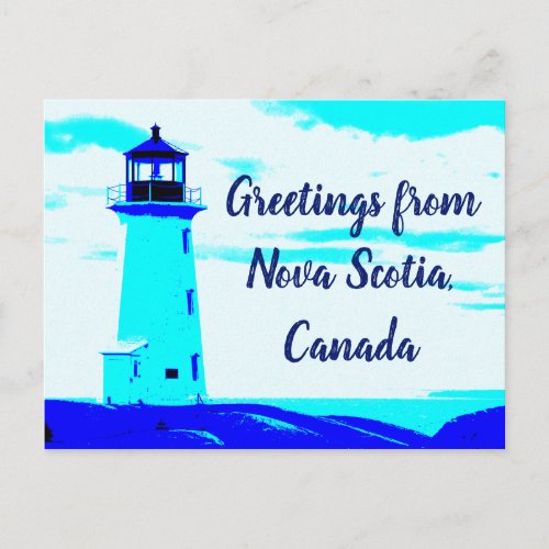 Greetings from Nova Scotia Canada Lighthouse Postcard