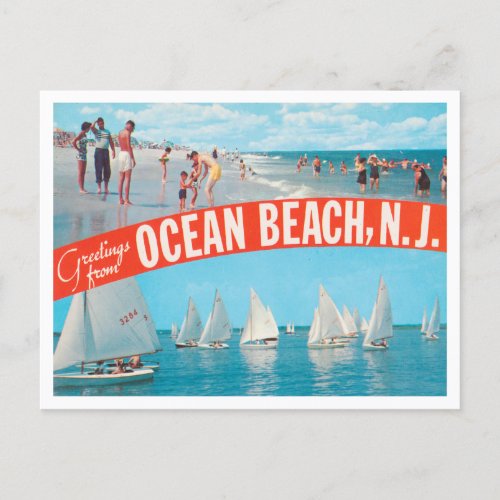 Greetings from Ocean Beach New Jersey Travel Postcard