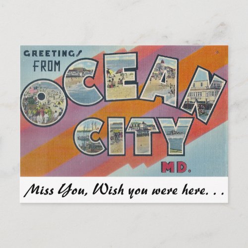 Greetings from Ocean City Maryland Postcard
