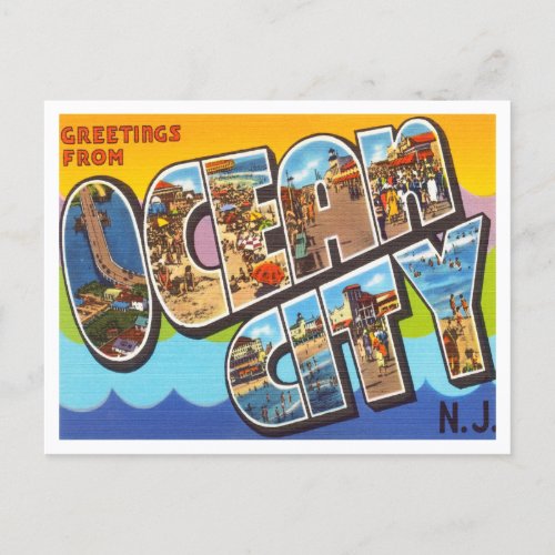 Greetings from Ocean City New Jersey Travel Postcard