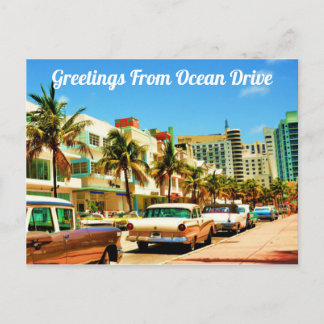 Greetings From Ocean Drive Postcard