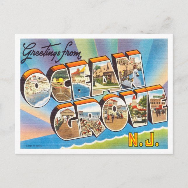 Greetings from Ocean Grove, New Jersey Travel Postcard (Front)