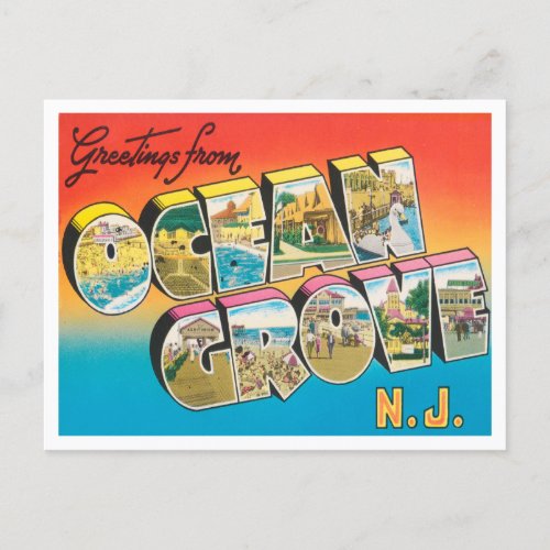 Greetings from Ocean Grove New Jersey Travel Postcard