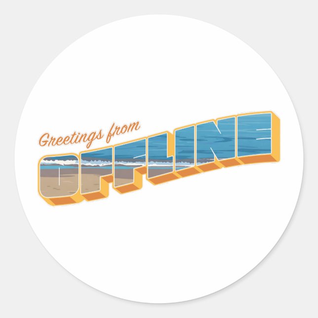 Greetings from Offline Classic Round Sticker (Front)