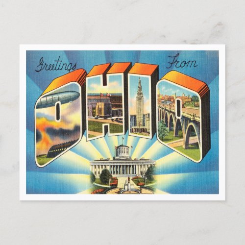 Greetings from Ohio Travel Postcard