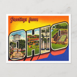 Greetings from Ohio Vintage Travel Postcard
