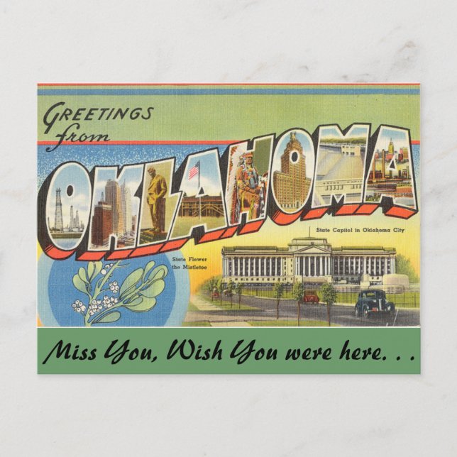 Greetings from Oklahoma Postcard (Front)