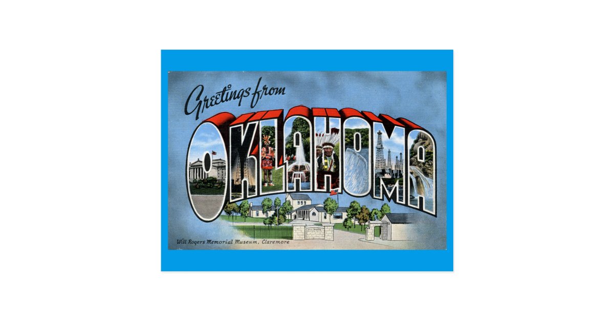 Greetings From Oklahoma Postcard