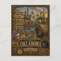 Greetings From Oklahoma | Vintage Retro Art