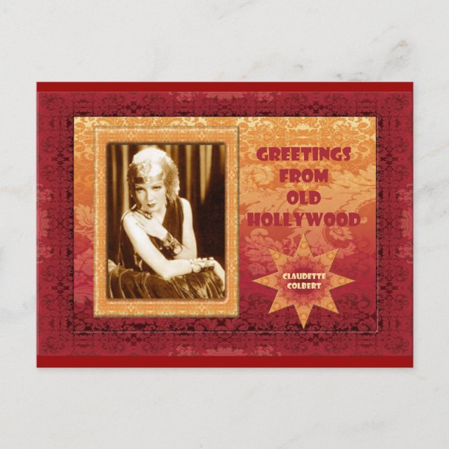 Greetings from Old Hollywood: Claudette Colbert Postcard (Front)