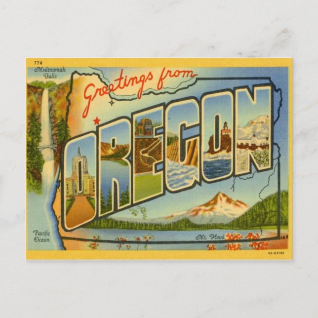 Greetings From Oregon OR Postcard (Front)