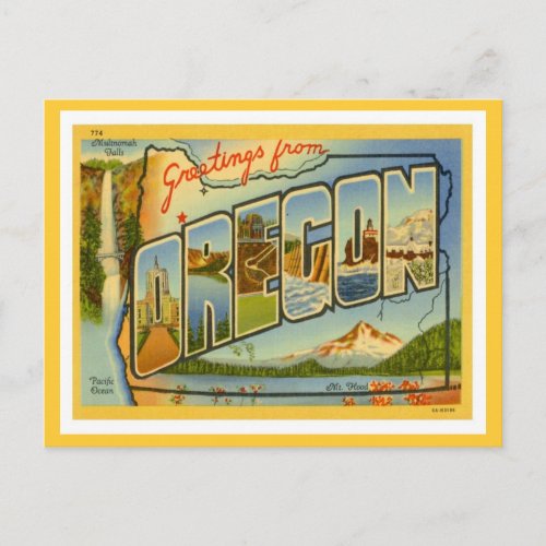 Greetings From Oregon OR Postcard