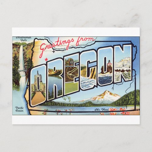 Greetings From Oregon Postcard