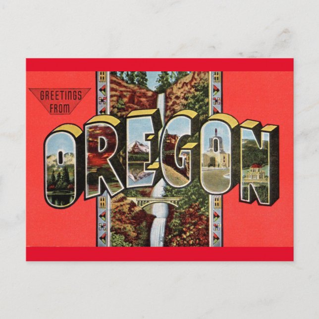 Greetings from Oregon  Postcard (Front)