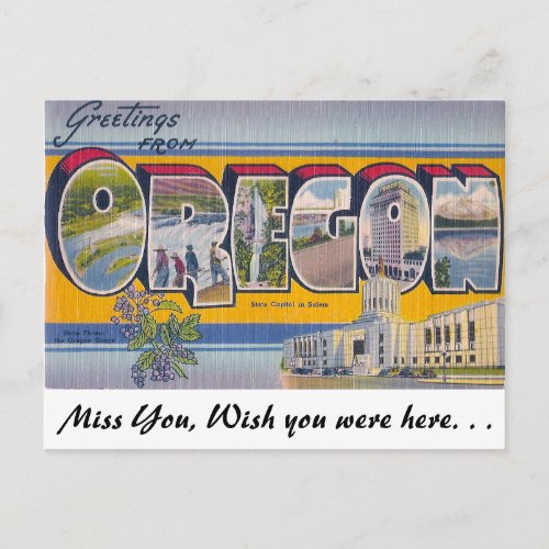 Greetings from Oregon Postcard