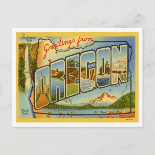 Greetings From Oregon Postcard
