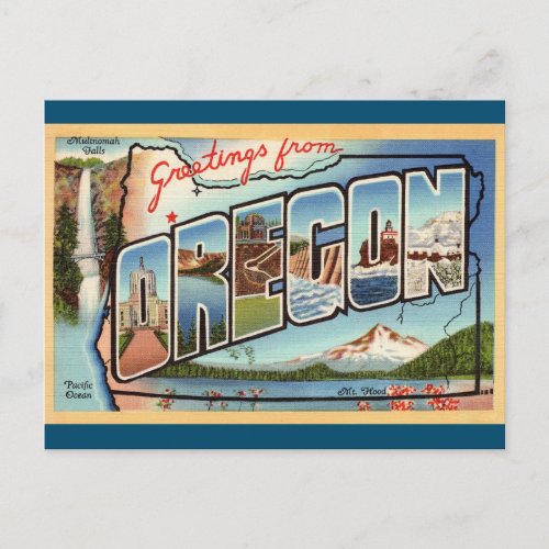 Greetings from Oregon Travel Postcard