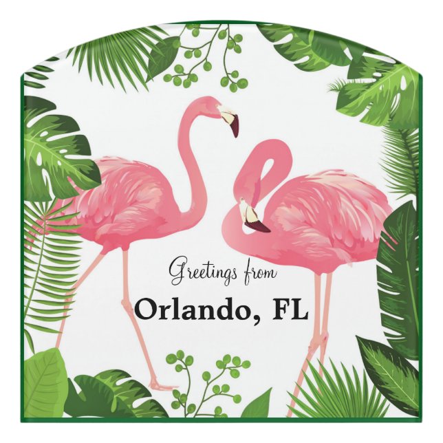 Greetings from Orlando, Florida Door Sign (Contour Front)