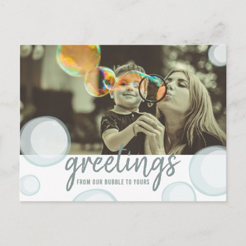 Greetings From Our Bubble Social Distancing Photo Postcard