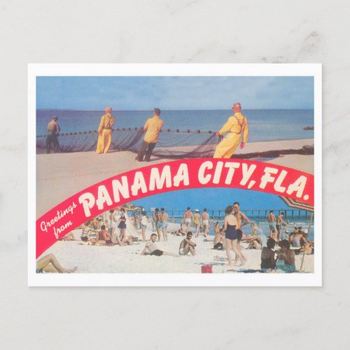 Greetings from Panama City Florida Vintage Postcard