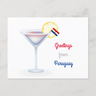 Greetings From Paraguay Cocktail Holiday Postcard