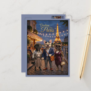 Greetings from Paris Travel Postcard
