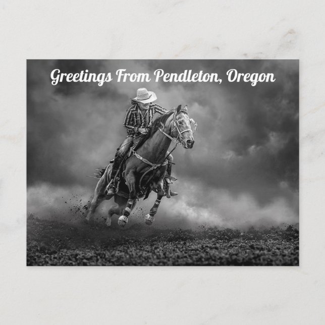 Greetings From Pendleton, Oregon Rodeo Postcard (Front)