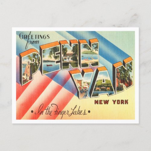 Greetings from Penn Yan New York Finger Lakes Postcard