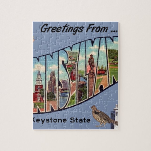Greetings From Pennsylvania Jigsaw Puzzle (Vertical)