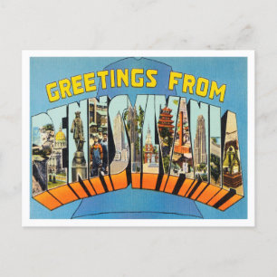 Greetings from Pennsylvania Vintage Travel Postcard