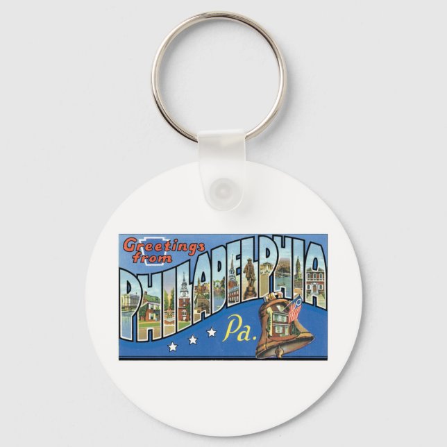 Greetings from Philadelphia, PA Keychain (Front)