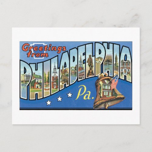 Greetings from Philadelphia PA Postcard