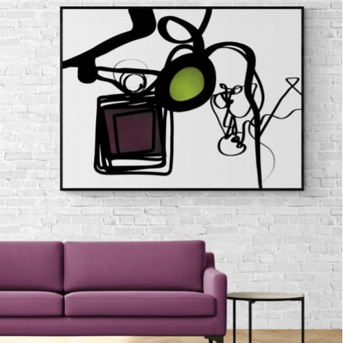 Greetings from Philydion Abstract Black  White Canvas Print