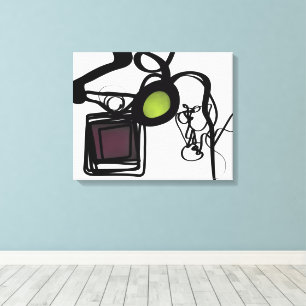 Greetings from Philydion: Abstract Black & White Canvas Print