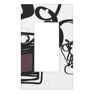 Greetings from Philydion: Abstract Black & White Light Switch Cover