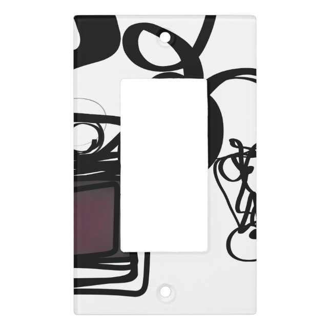 Greetings from Philydion: Abstract Black & White Light Switch Cover (Front)