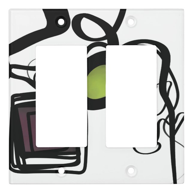 Greetings from Philydion: Abstract Black & White Light Switch Cover (Front)