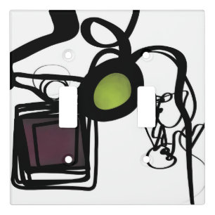 Greetings from Philydion: Abstract Black & White Light Switch Cover