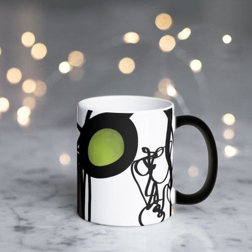 Greetings from Philydion Abstract Black  White Magic Mug