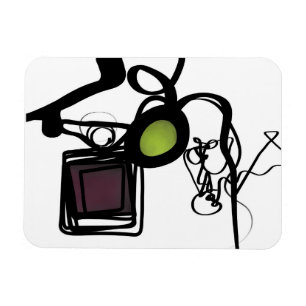 Greetings from Philydion: Abstract Black & White Magnet