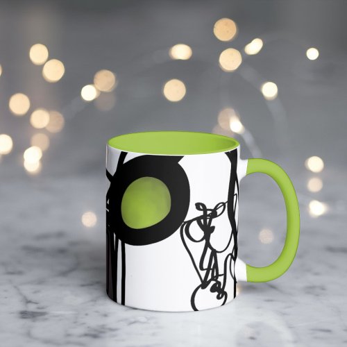 Greetings from Philydion Abstract Black  White Mug