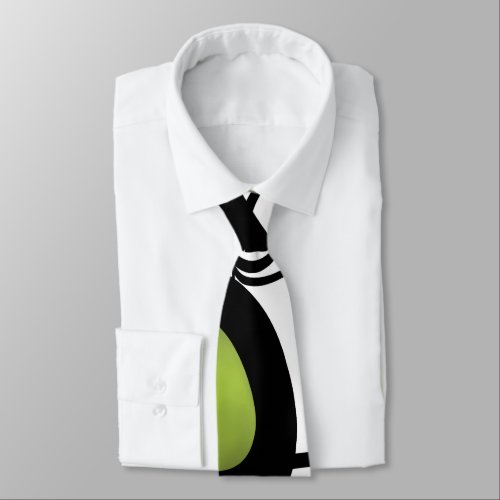 Greetings from Philydion Abstract Black  White Neck Tie