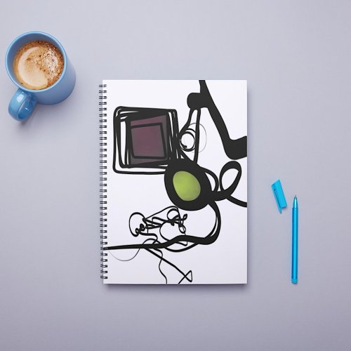 Greetings from Philydion Abstract Black  White Notebook