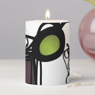 Greetings from Philydion: Abstract Black & White Pillar Candle